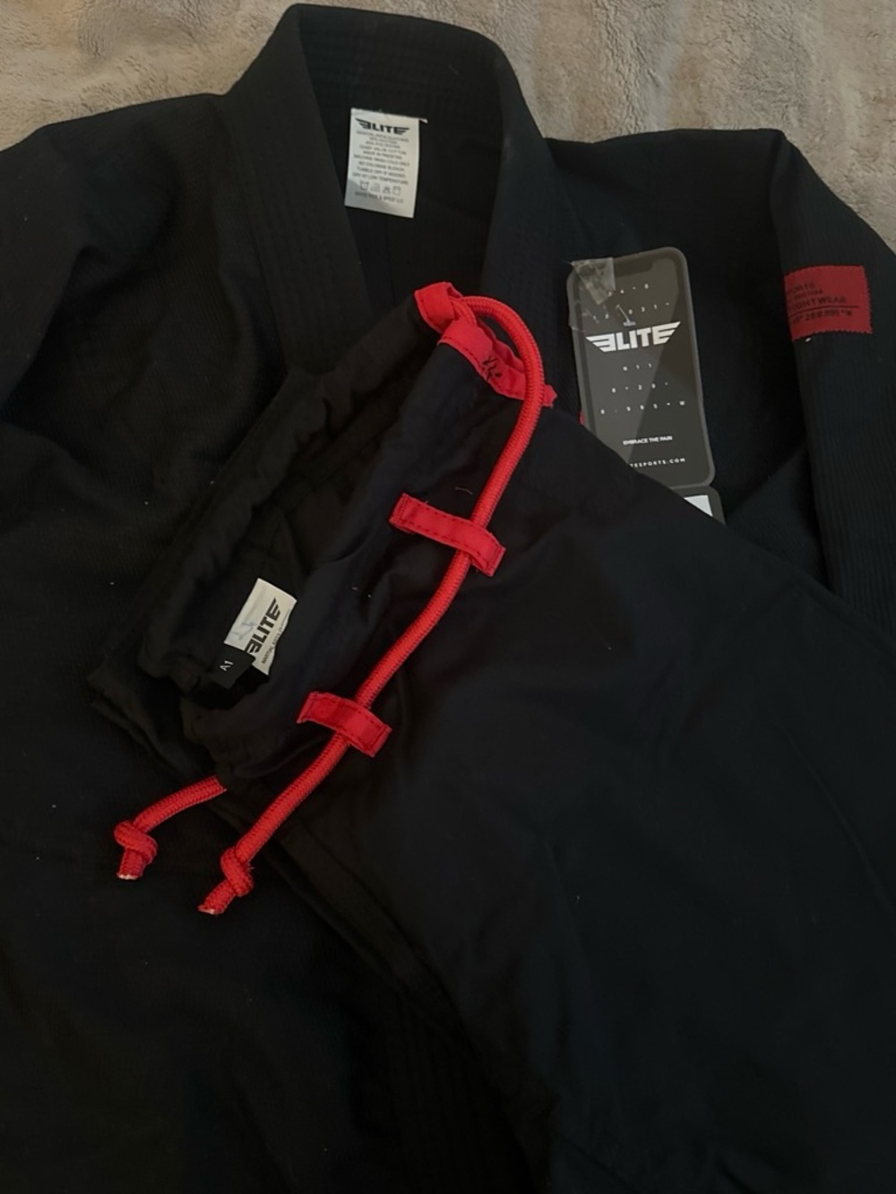 Black Gi with Red Accents Martial Arts Uniform